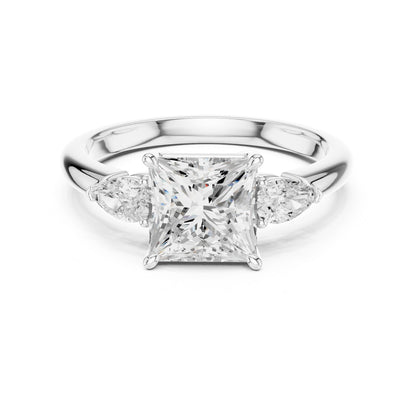 Princess Lab Grown Diamond Three-Stone Engagement Ring