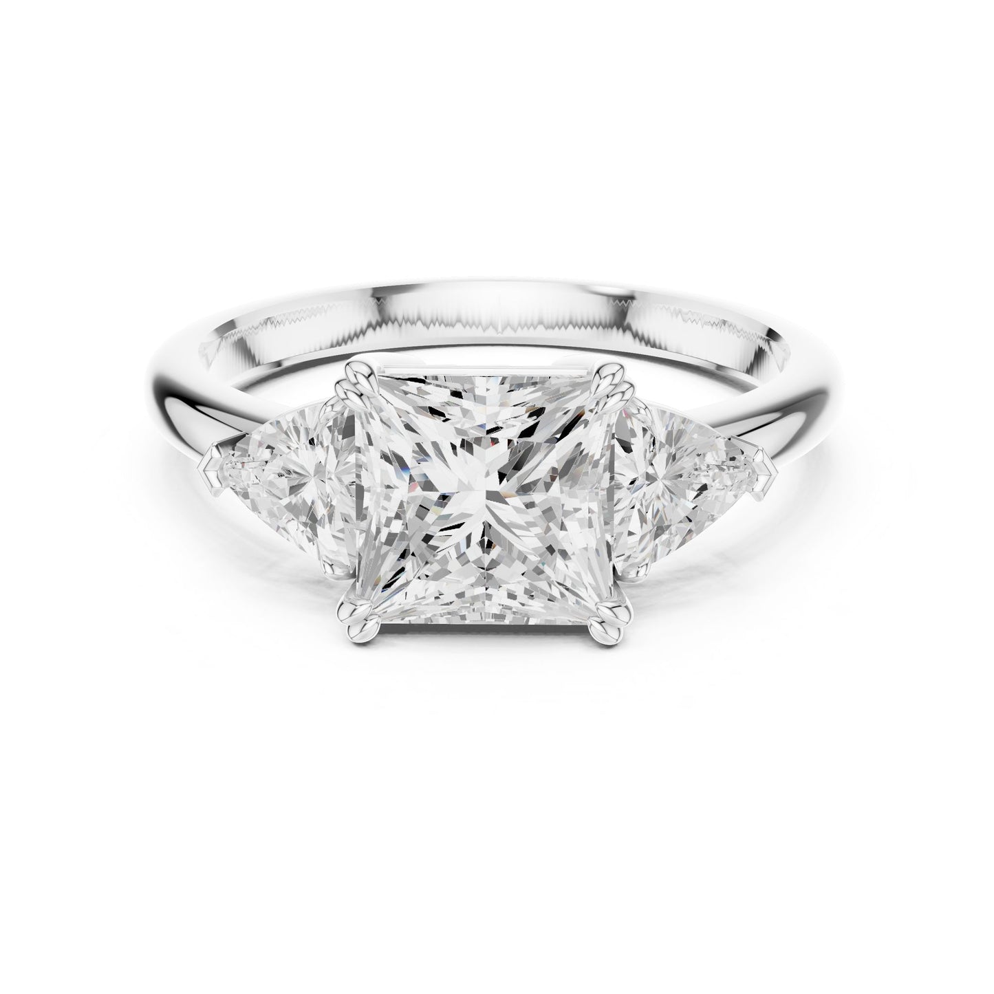 Princess Lab Grown Diamond Three-Stone Engagement Ring