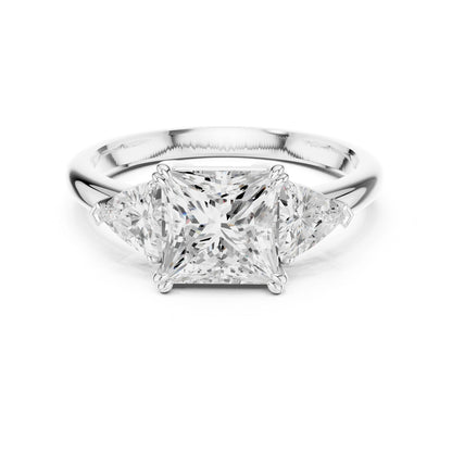 Princess Lab Grown Diamond Three-Stone Engagement Ring