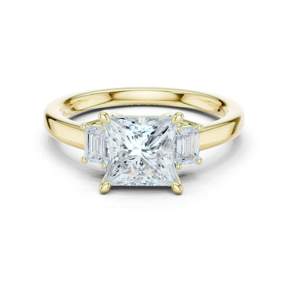 Princess Lab Grown Diamond Three-Stone Engagement Ring