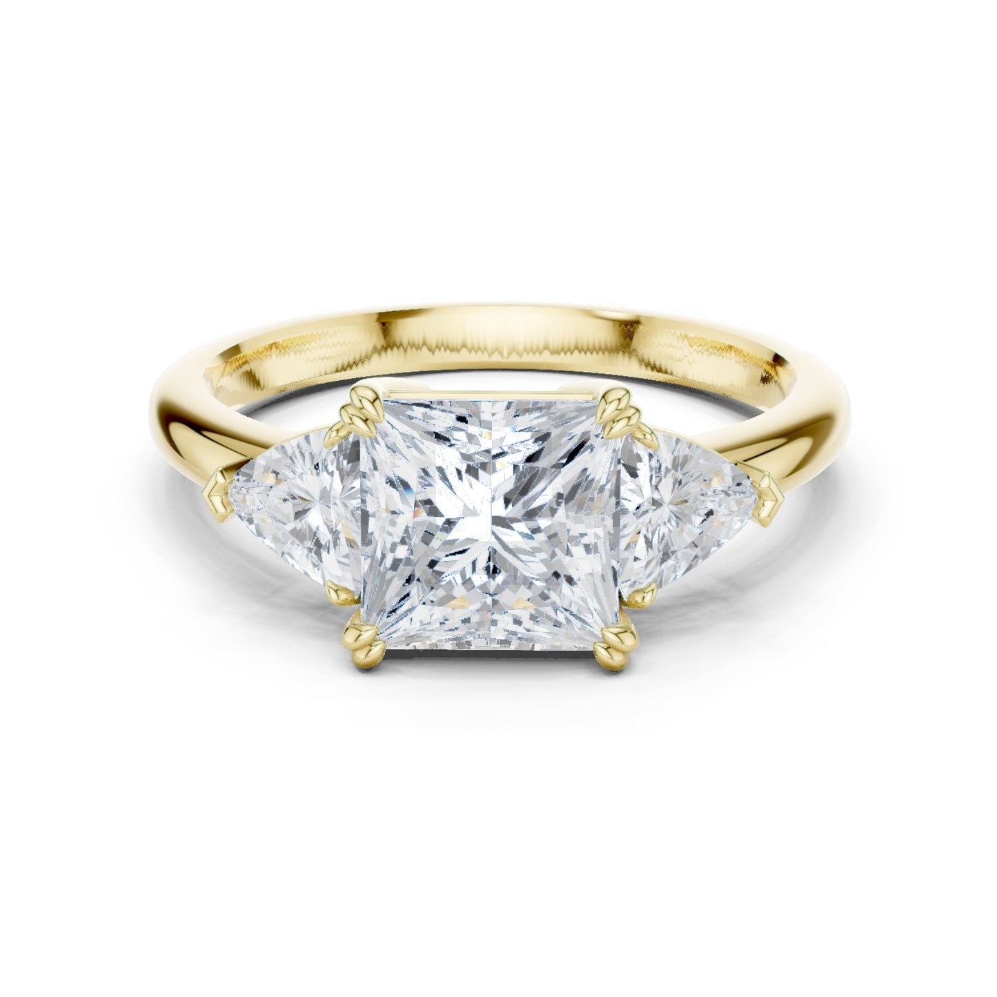 Princess Lab Grown Diamond Three-Stone Engagement Ring
