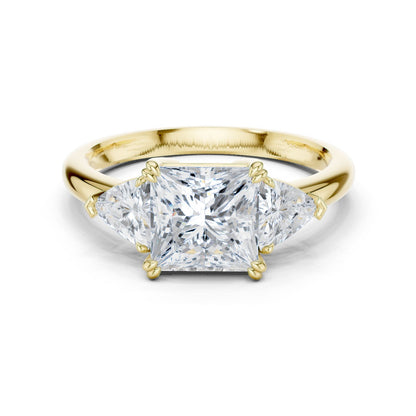 Princess Lab Grown Diamond Three-Stone Engagement Ring