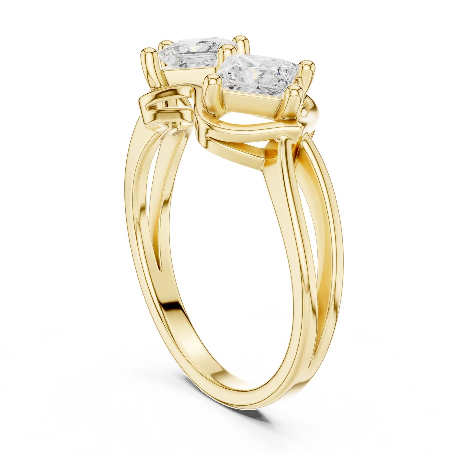 Princess Lab Grown Diamond Three-Stone Engagement Ring
