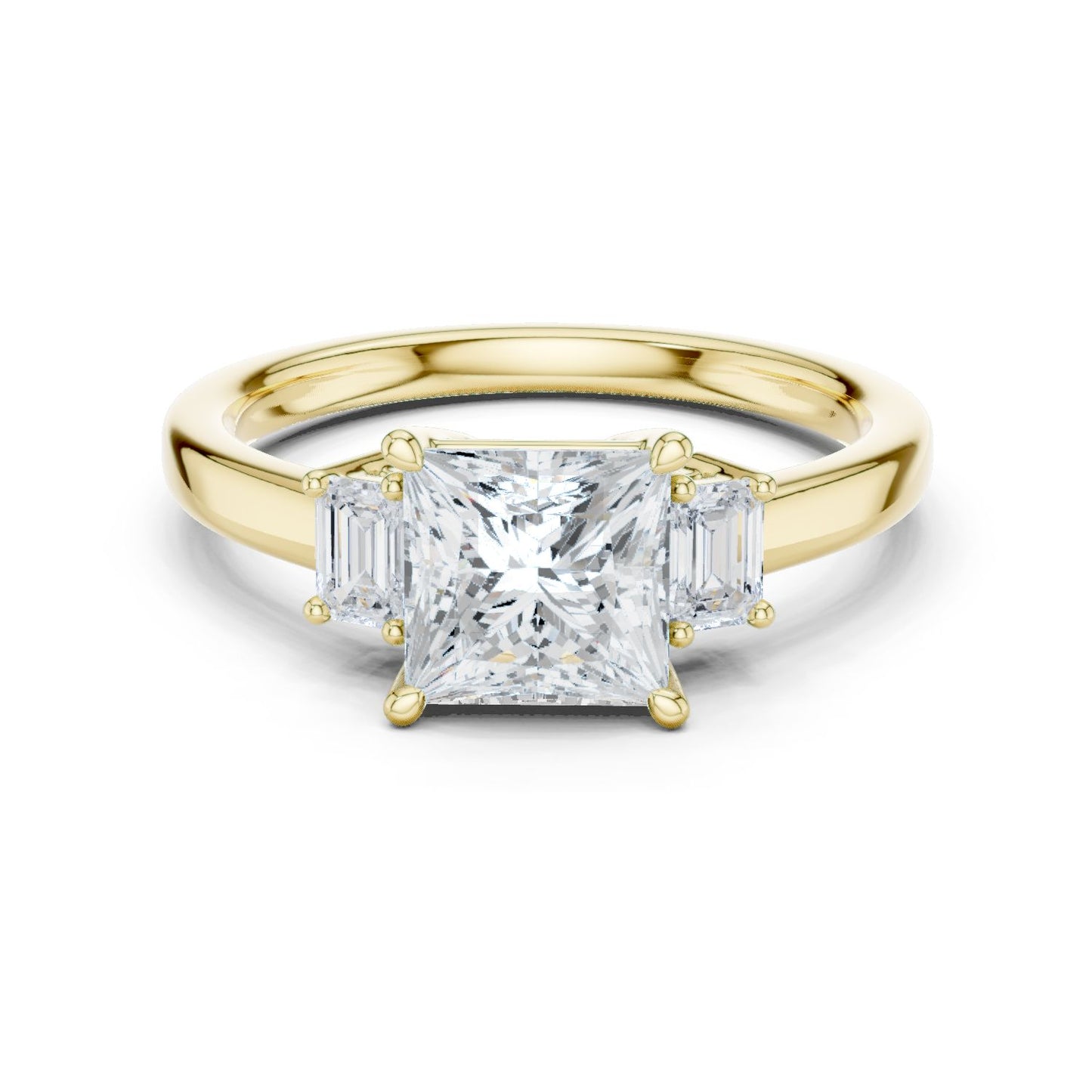 Princess Lab Grown Diamond Three-Stone Engagement Ring