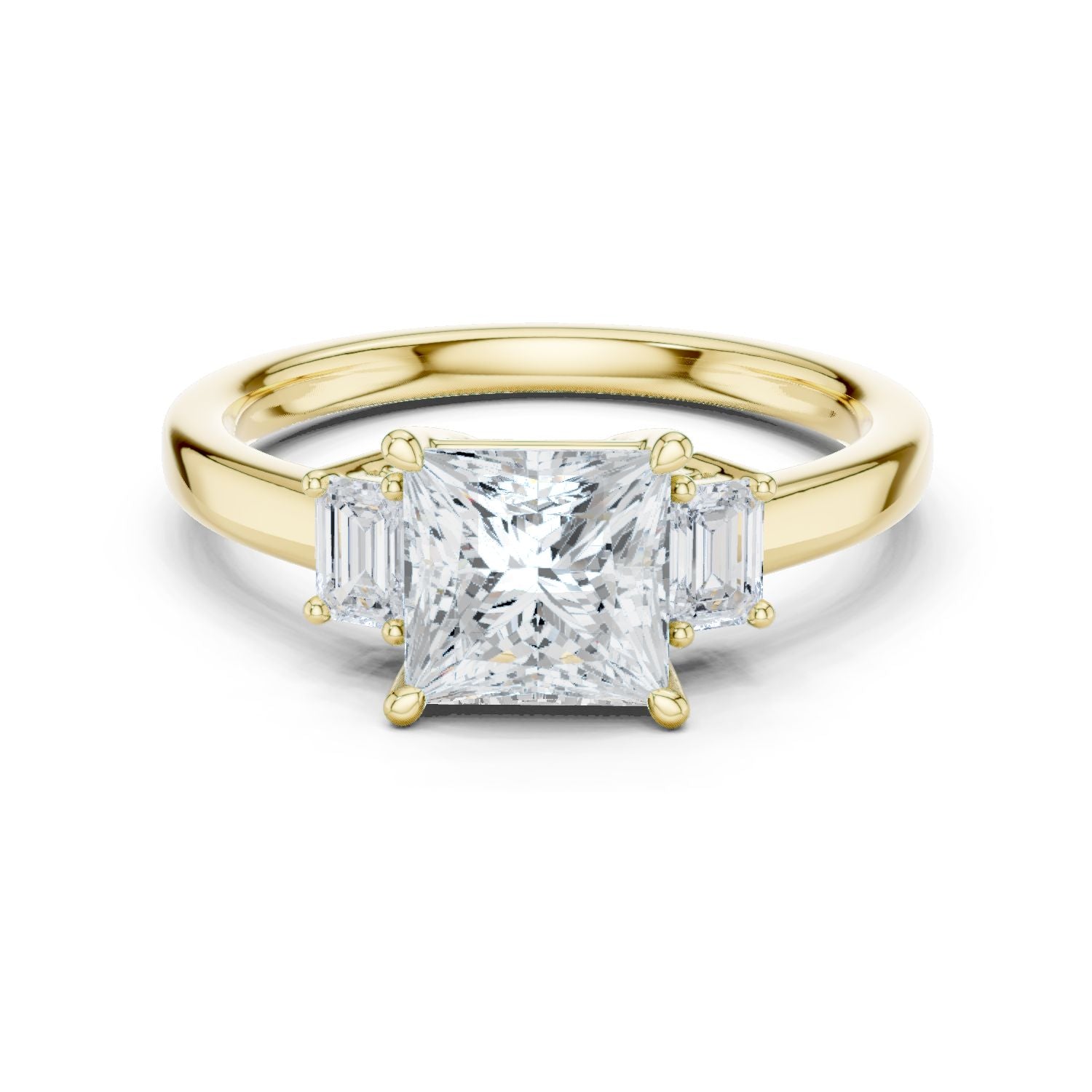 Princess Lab Grown Diamond Three-Stone Engagement Ring