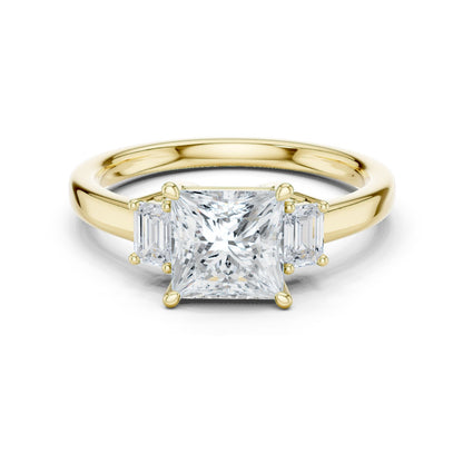 Princess Lab Grown Diamond Three-Stone Engagement Ring