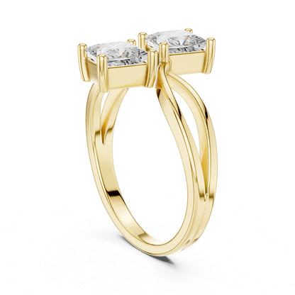 Princess Lab Grown Diamond Three-Stone Engagement Ring