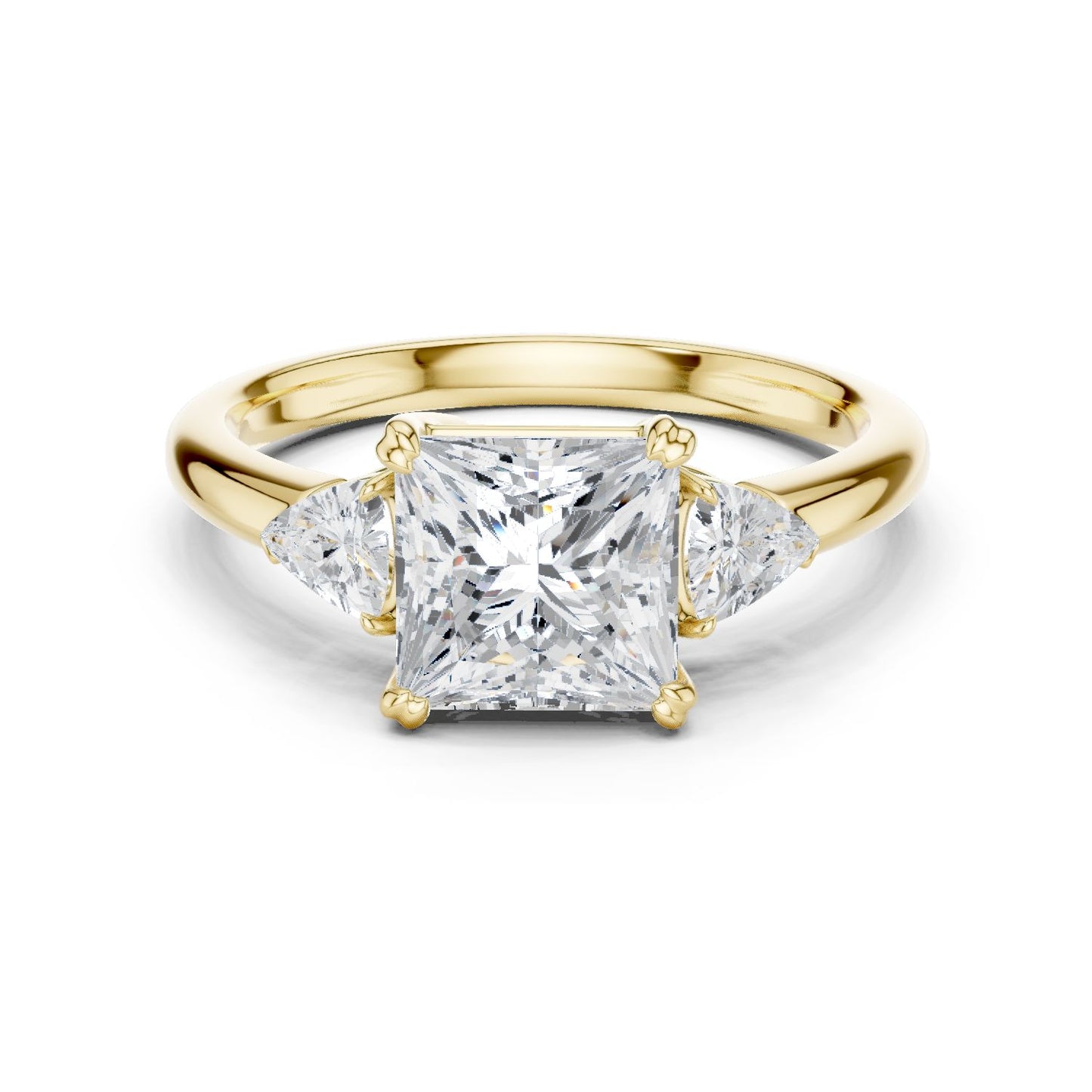 Princess Lab Grown Diamond Three-Stone Engagement Ring