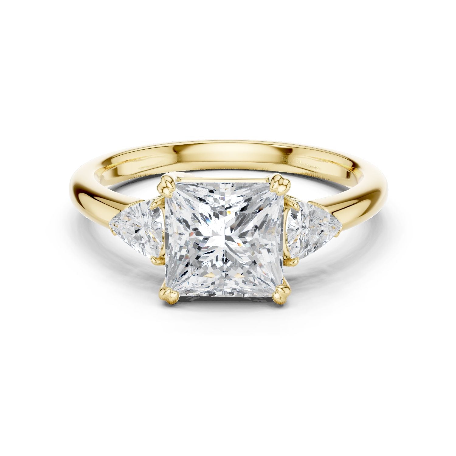 Princess Lab Grown Diamond Three-Stone Engagement Ring
