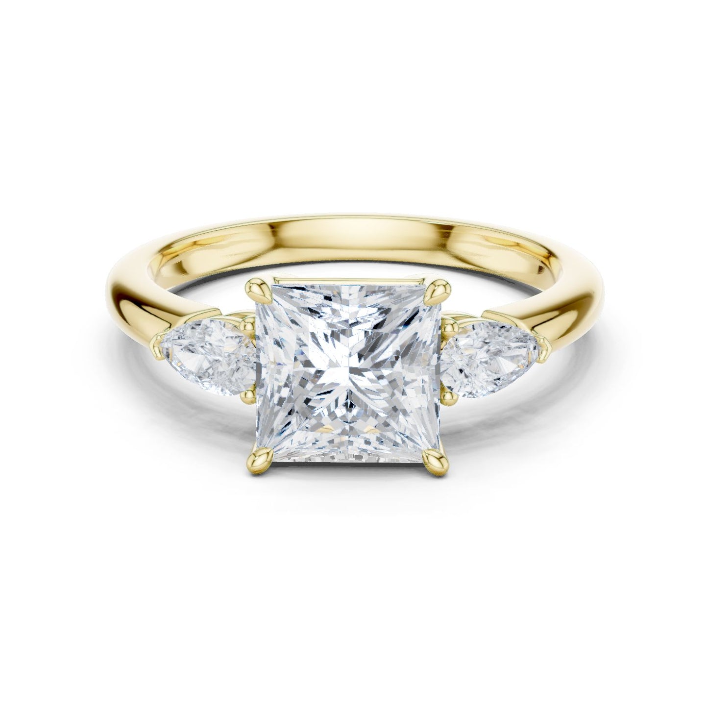 Princess Lab Grown Diamond Three-Stone Engagement Ring