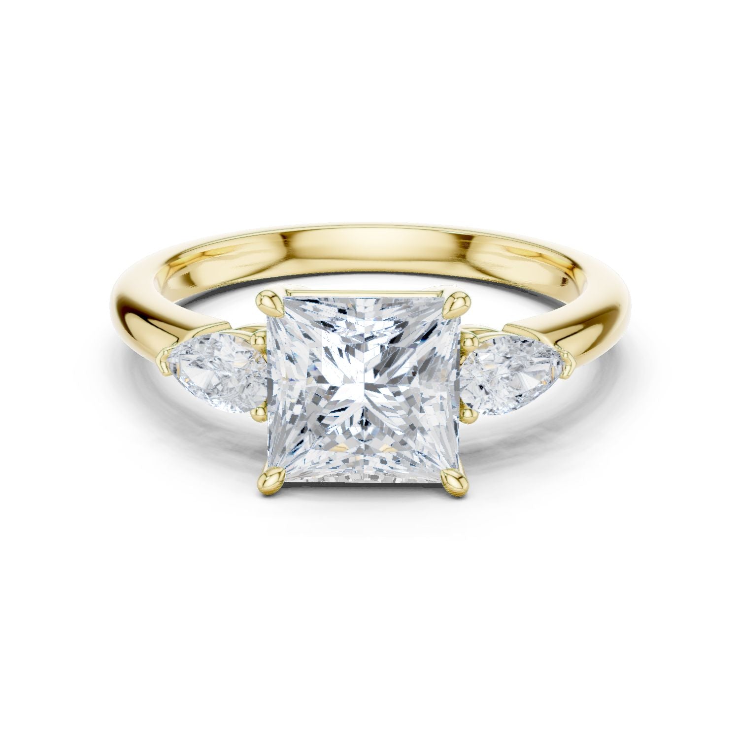 Princess Lab Grown Diamond Three-Stone Engagement Ring