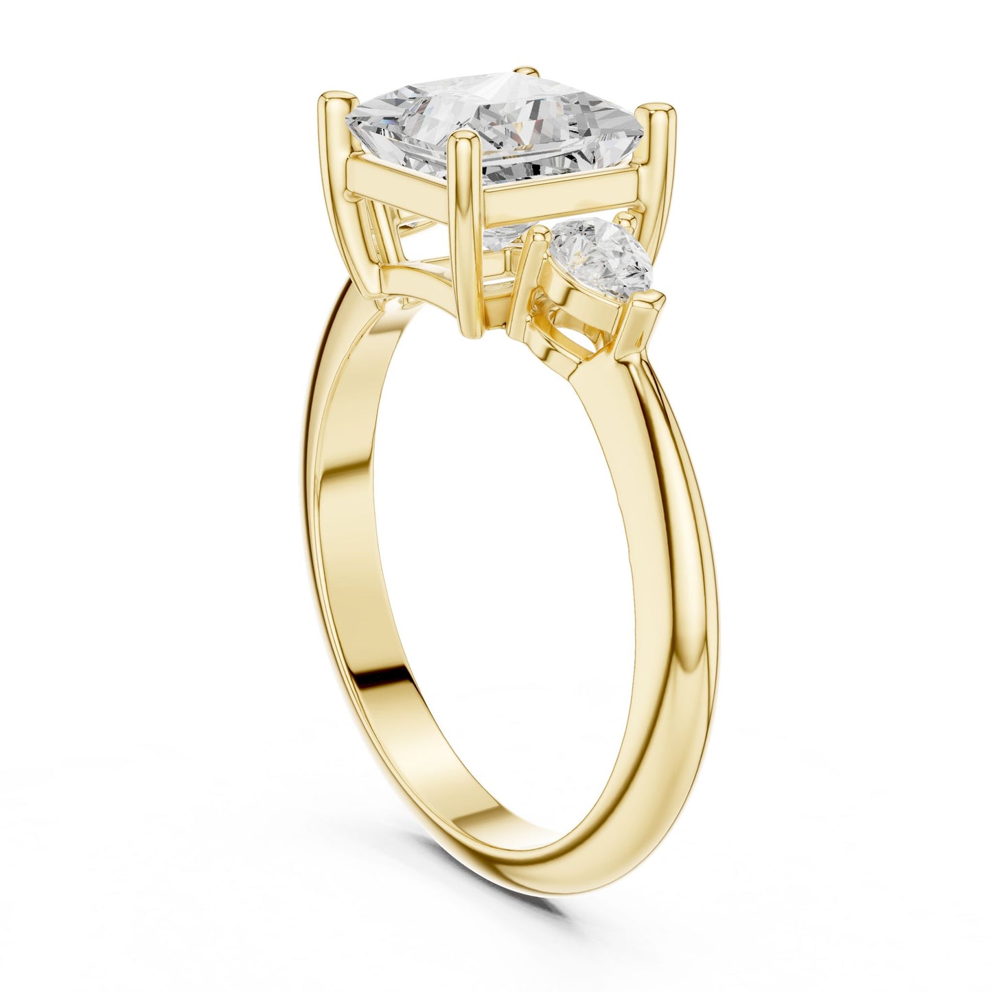 Princess Lab Grown Diamond Three-Stone Engagement Ring