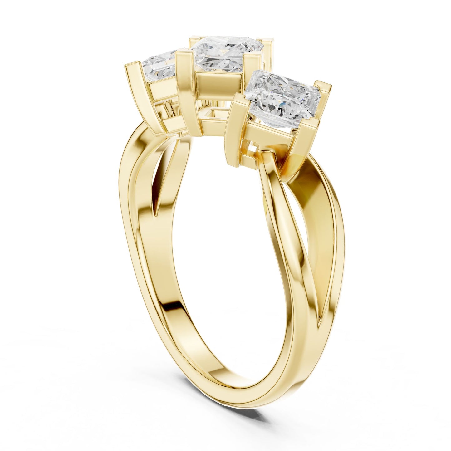 Princess Lab Grown Diamond Three-Stone Engagement Ring