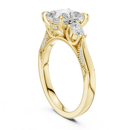 Princess Lab Grown Diamond Three-Stone Engagement Ring