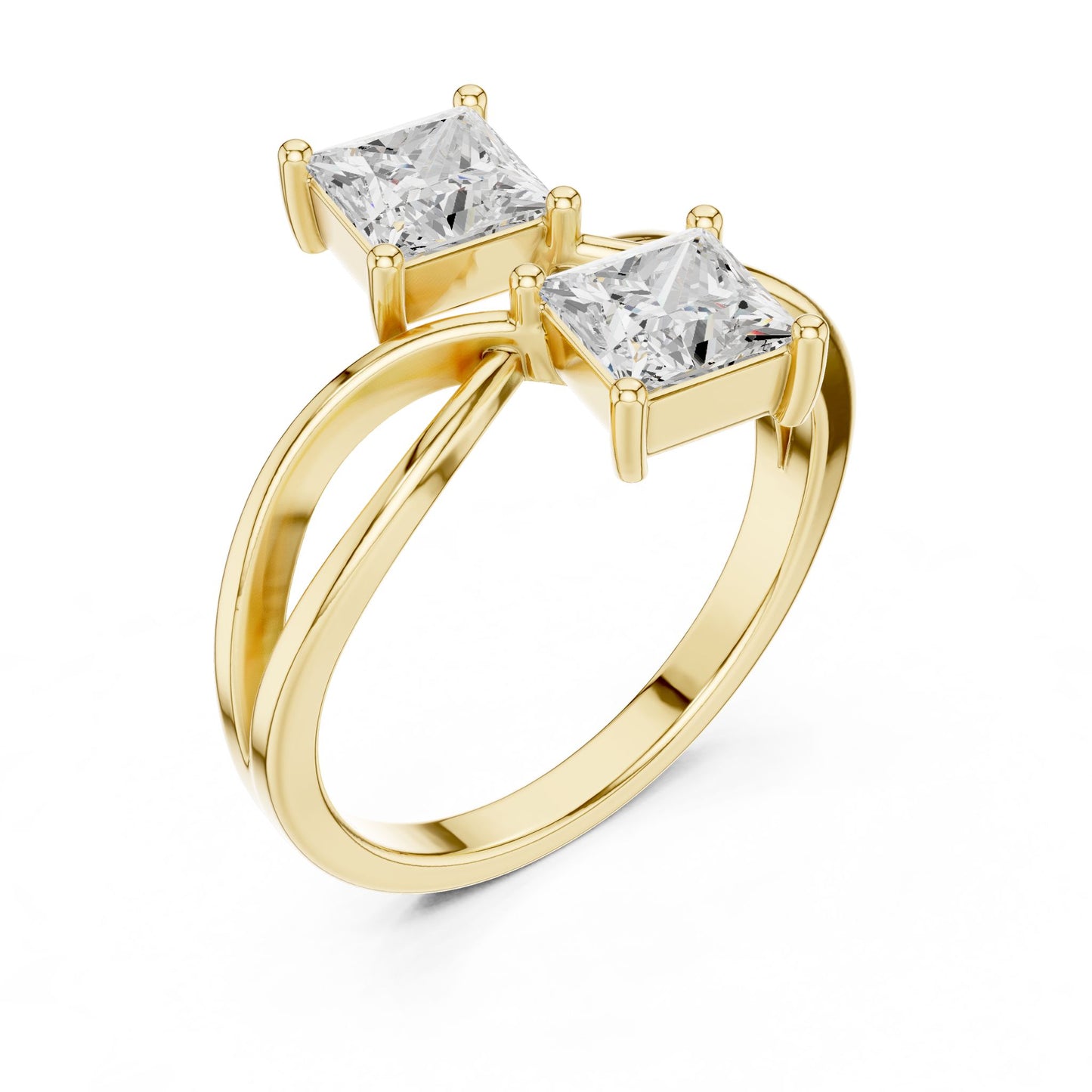 Princess Lab Grown Diamond Three-Stone Engagement Ring