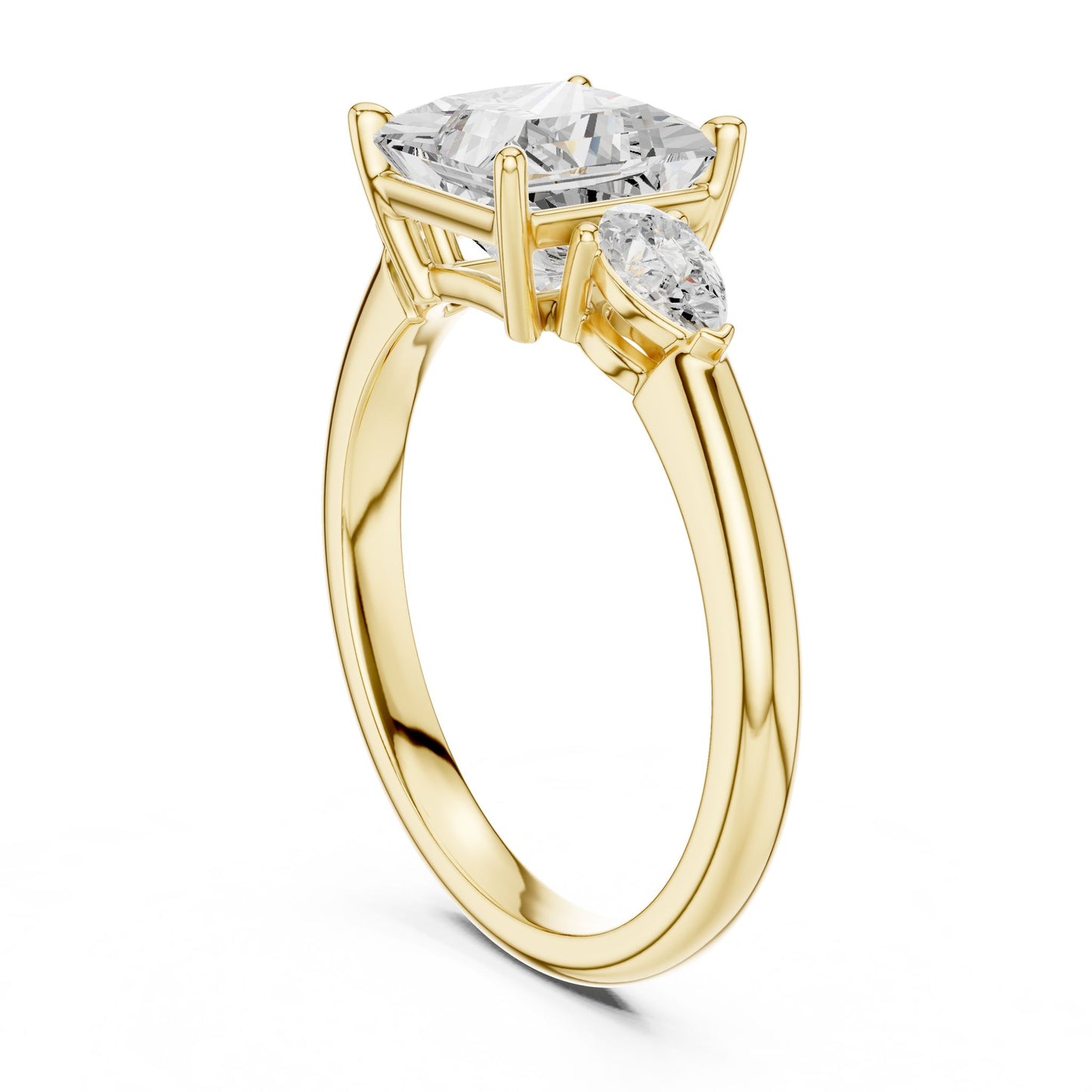 Princess Lab Grown Diamond Three-Stone Engagement Ring