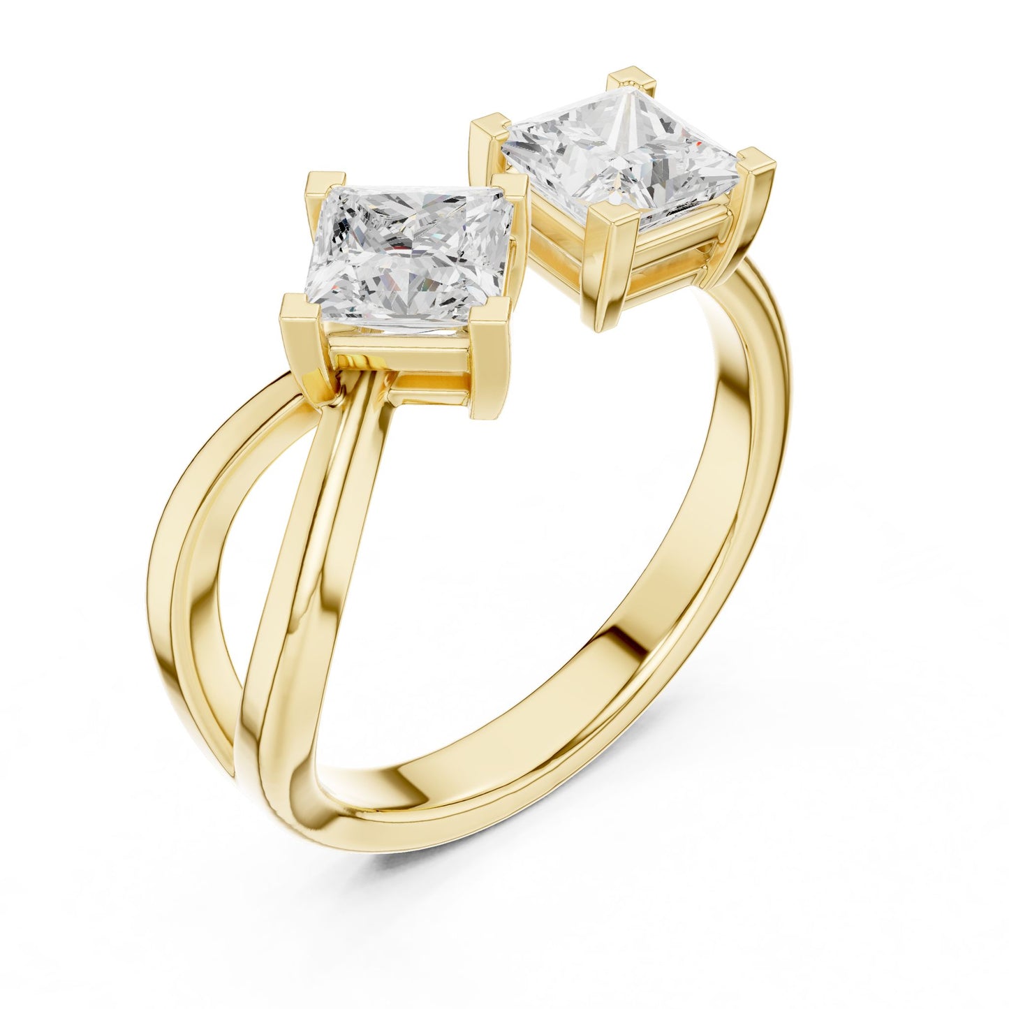 Princess Lab Grown Diamond Three-Stone Engagement Ring