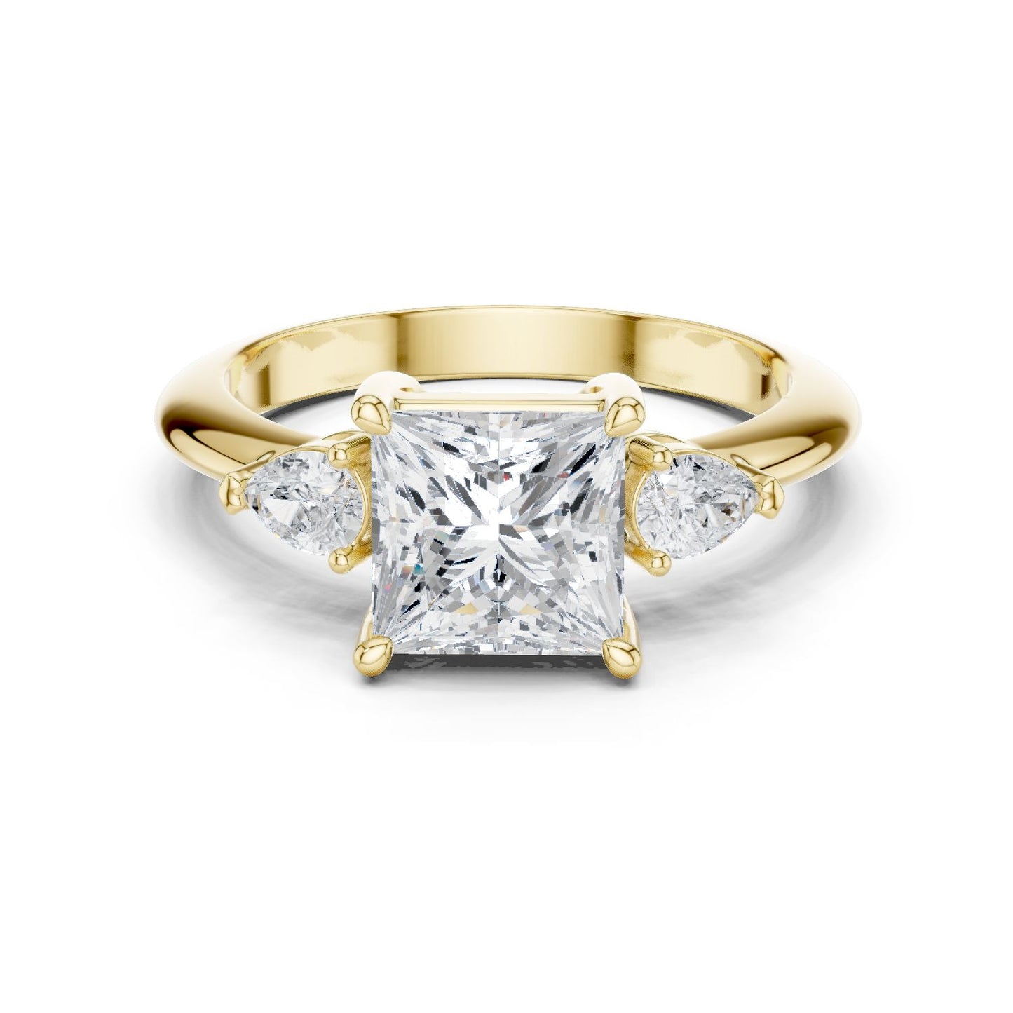 Princess Lab Grown Diamond Three-Stone Engagement Ring
