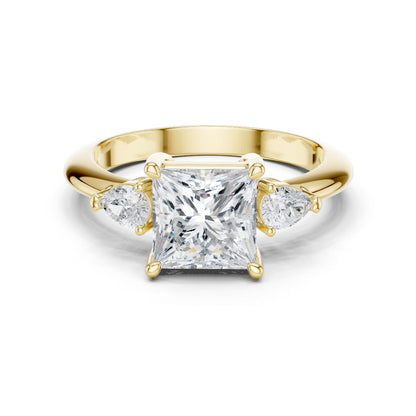 Princess Lab Grown Diamond Three-Stone Engagement Ring