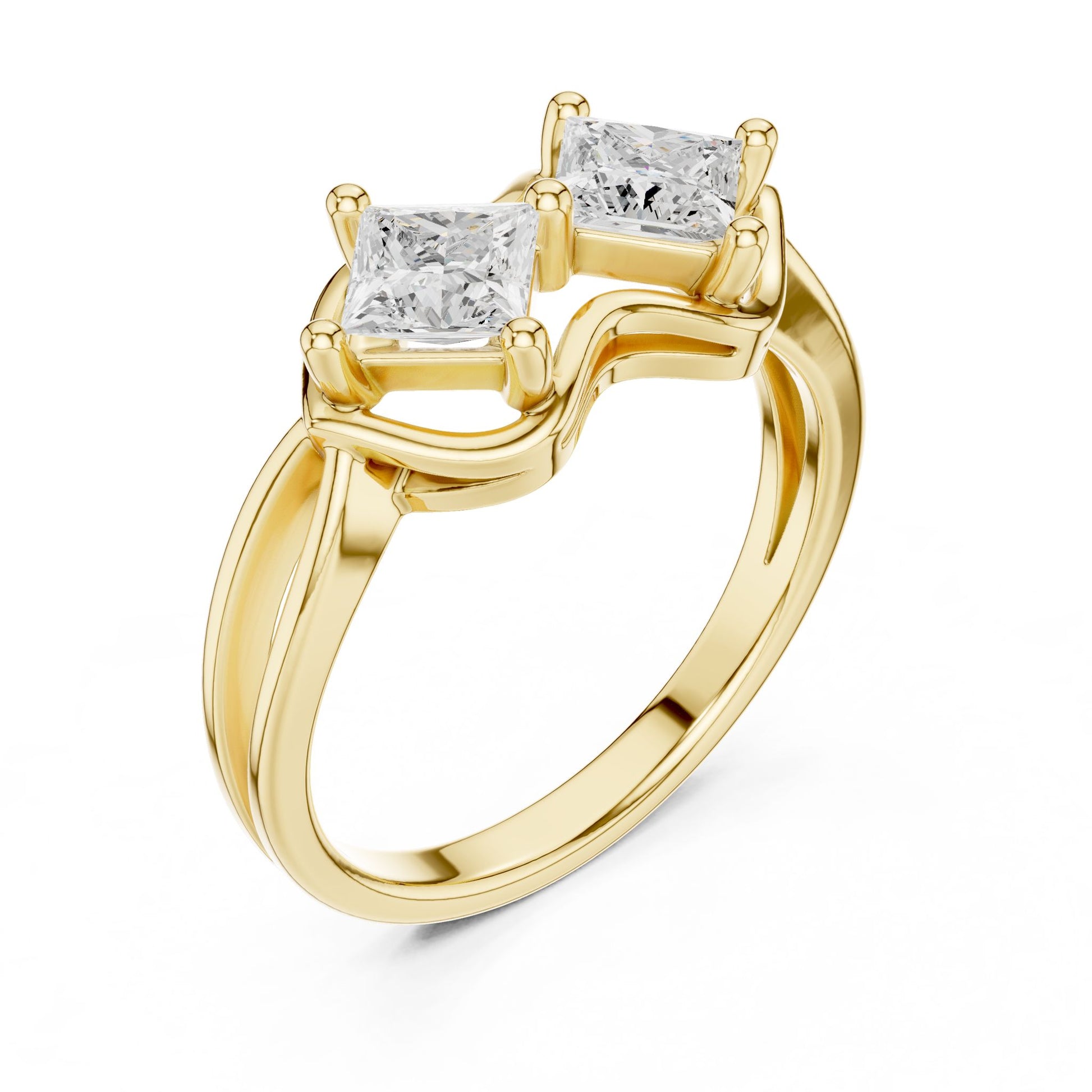 Princess Lab Grown Diamond Three-Stone Engagement Ring