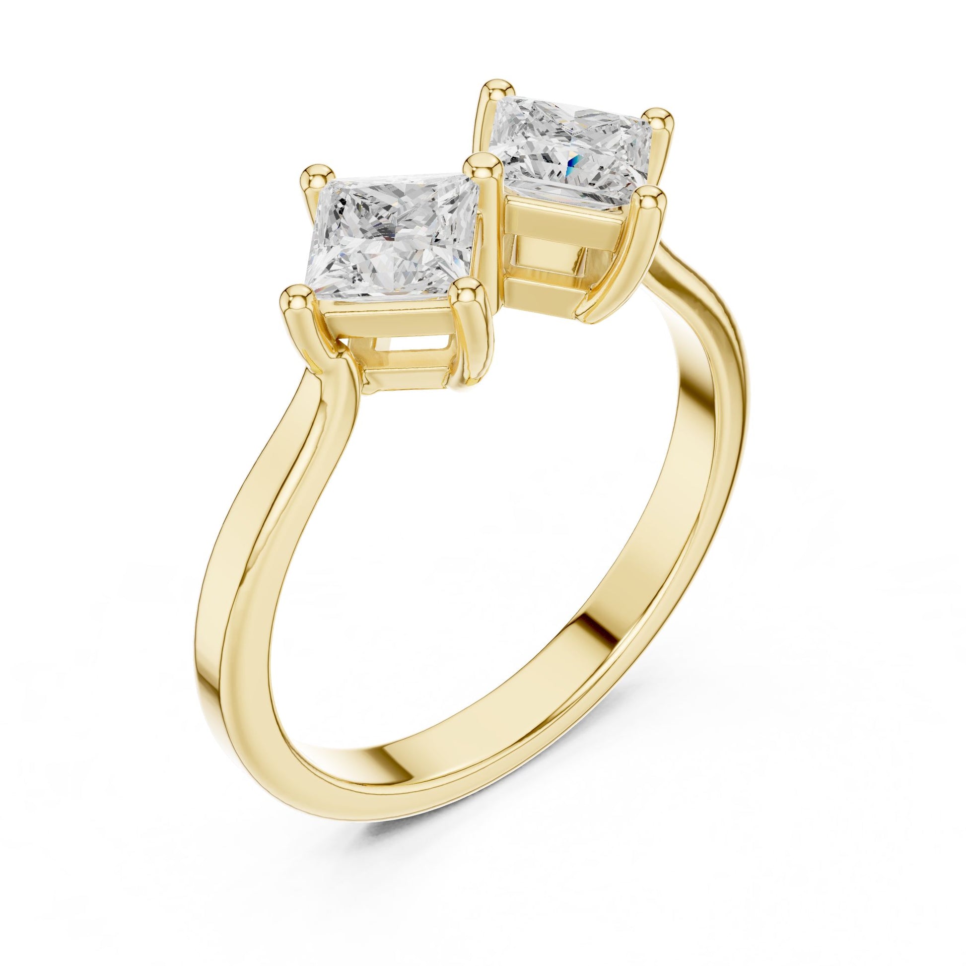 Princess Lab Grown Diamond Three-Stone Engagement Ring