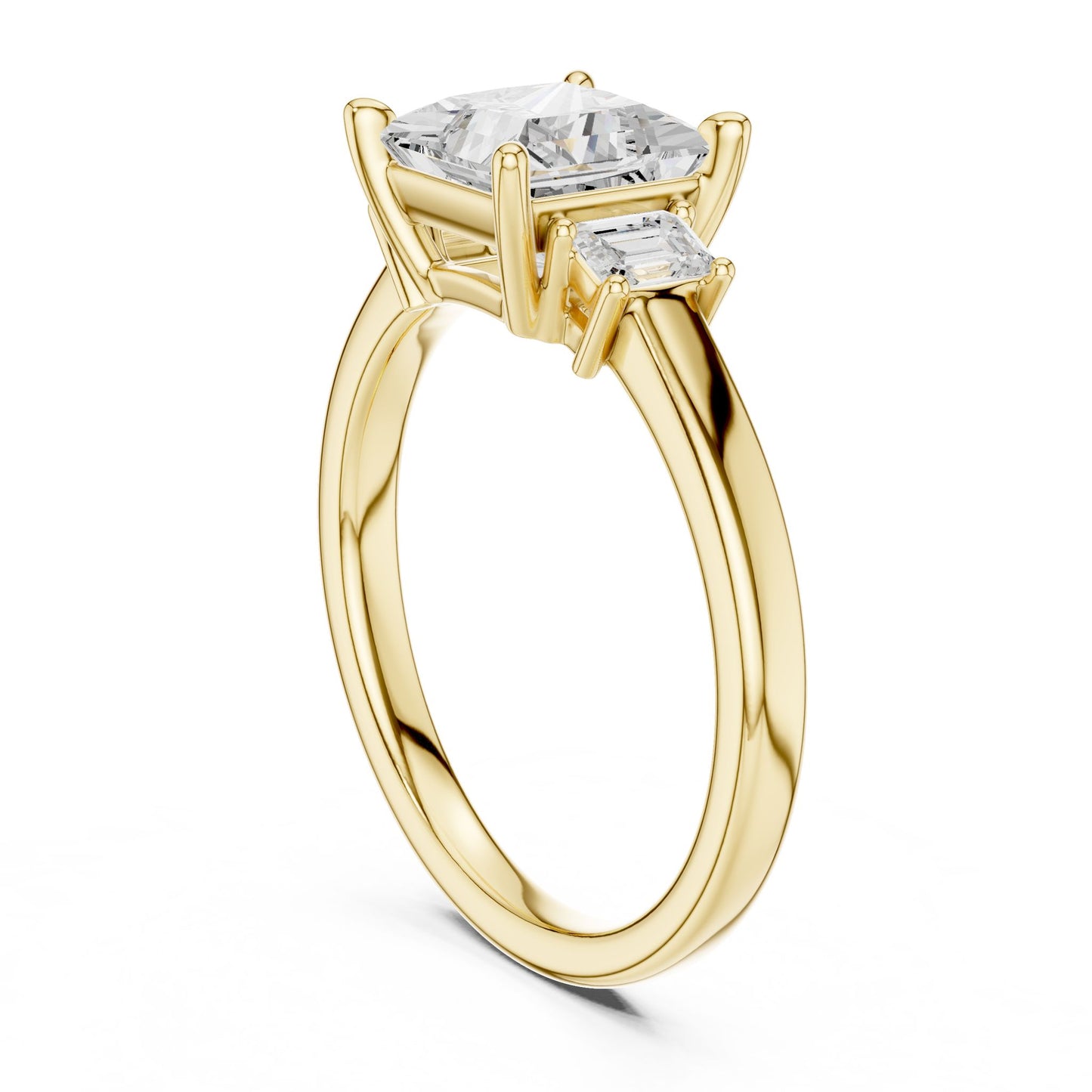 Princess Lab Grown Diamond Three-Stone Engagement Ring