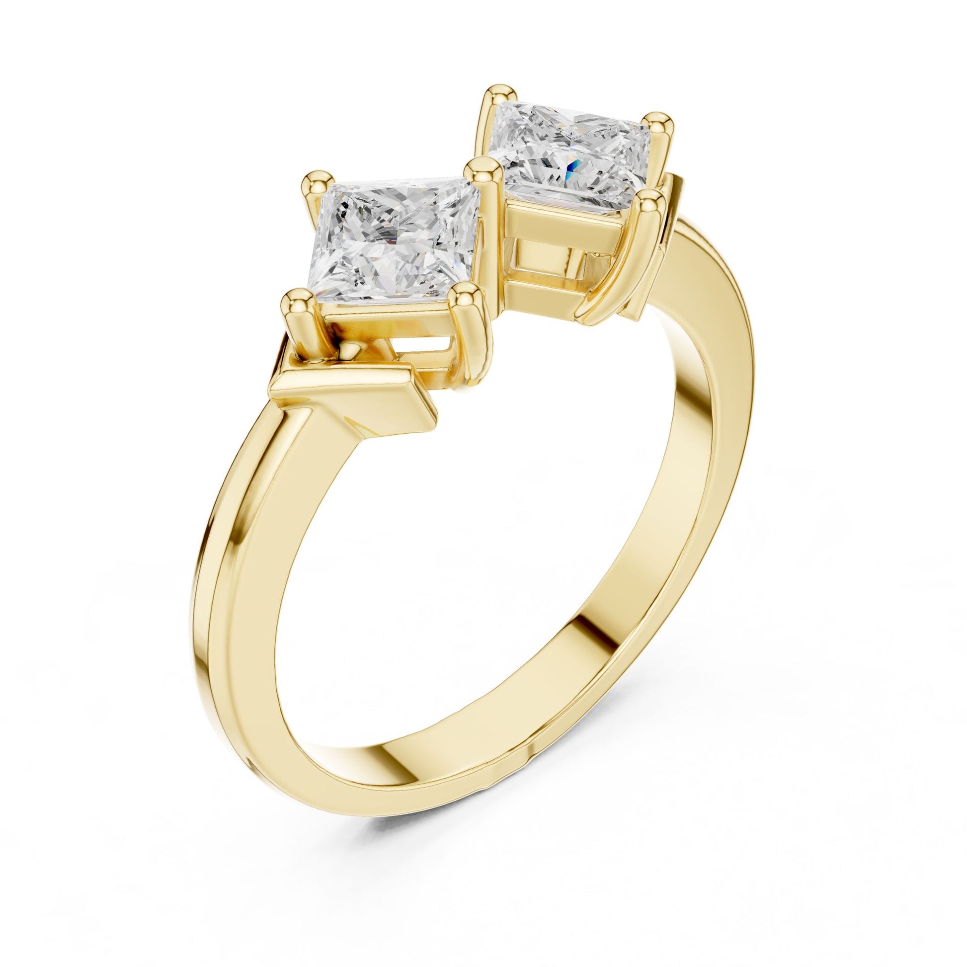 Princess Lab Grown Diamond Three-Stone Engagement Ring
