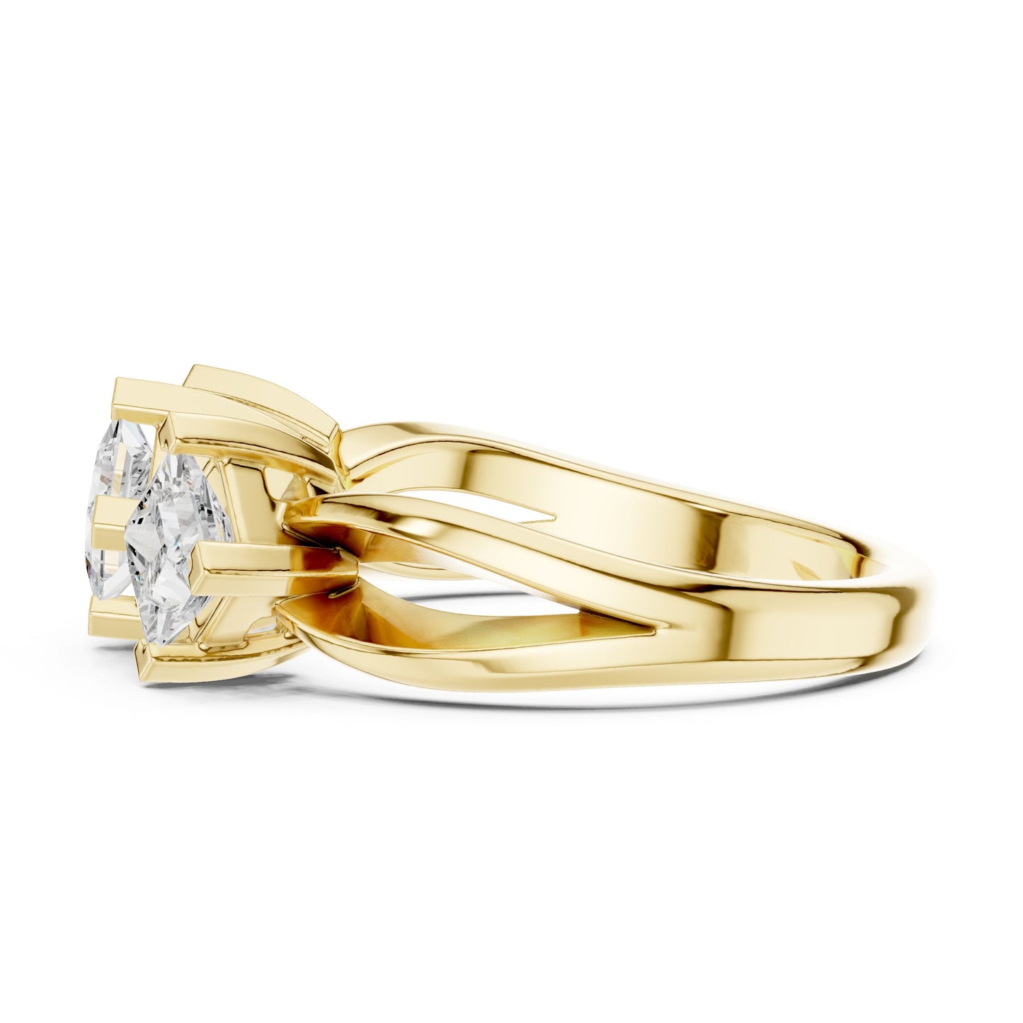 Princess Lab Grown Diamond Three-Stone Engagement Ring