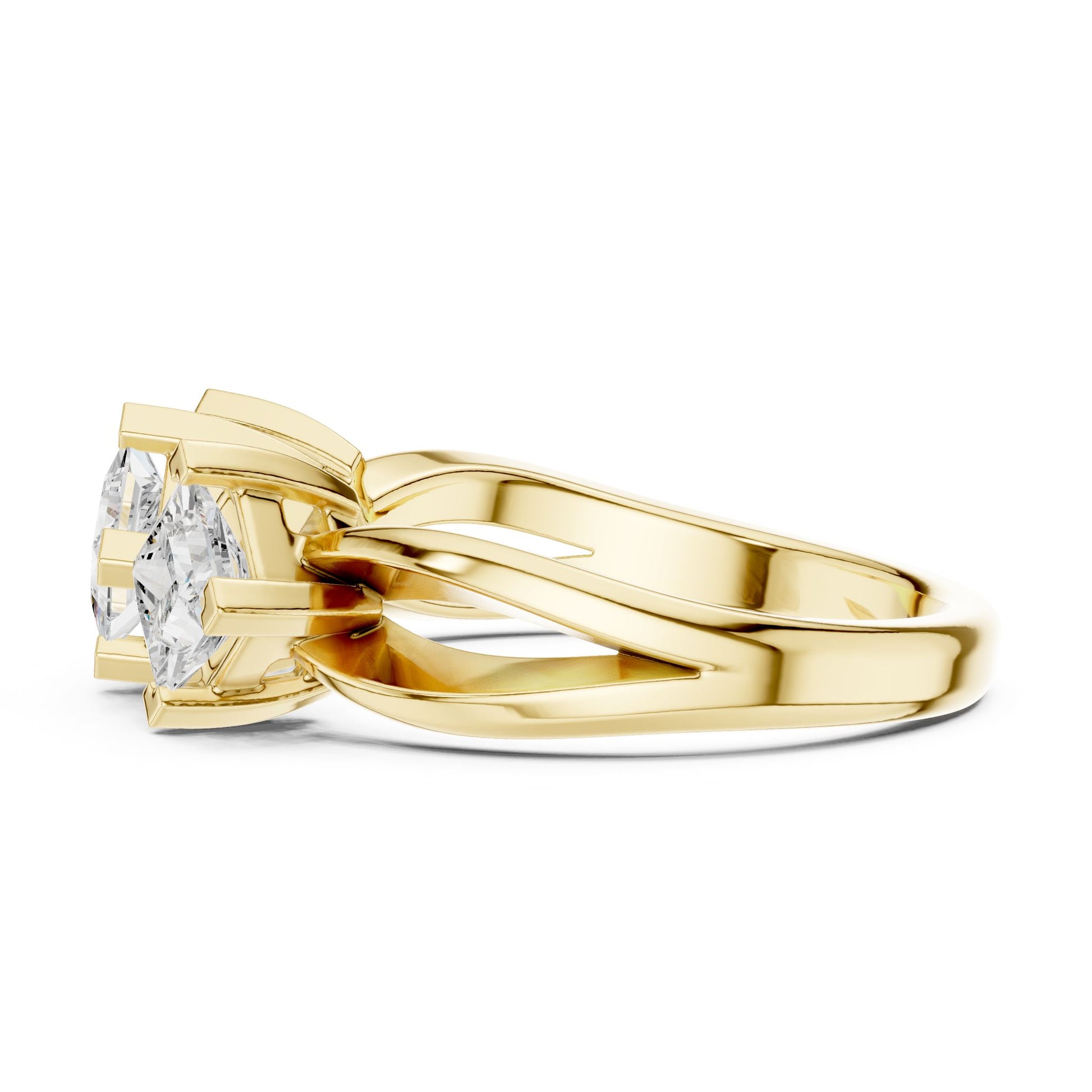 Princess Lab Grown Diamond Three-Stone Engagement Ring