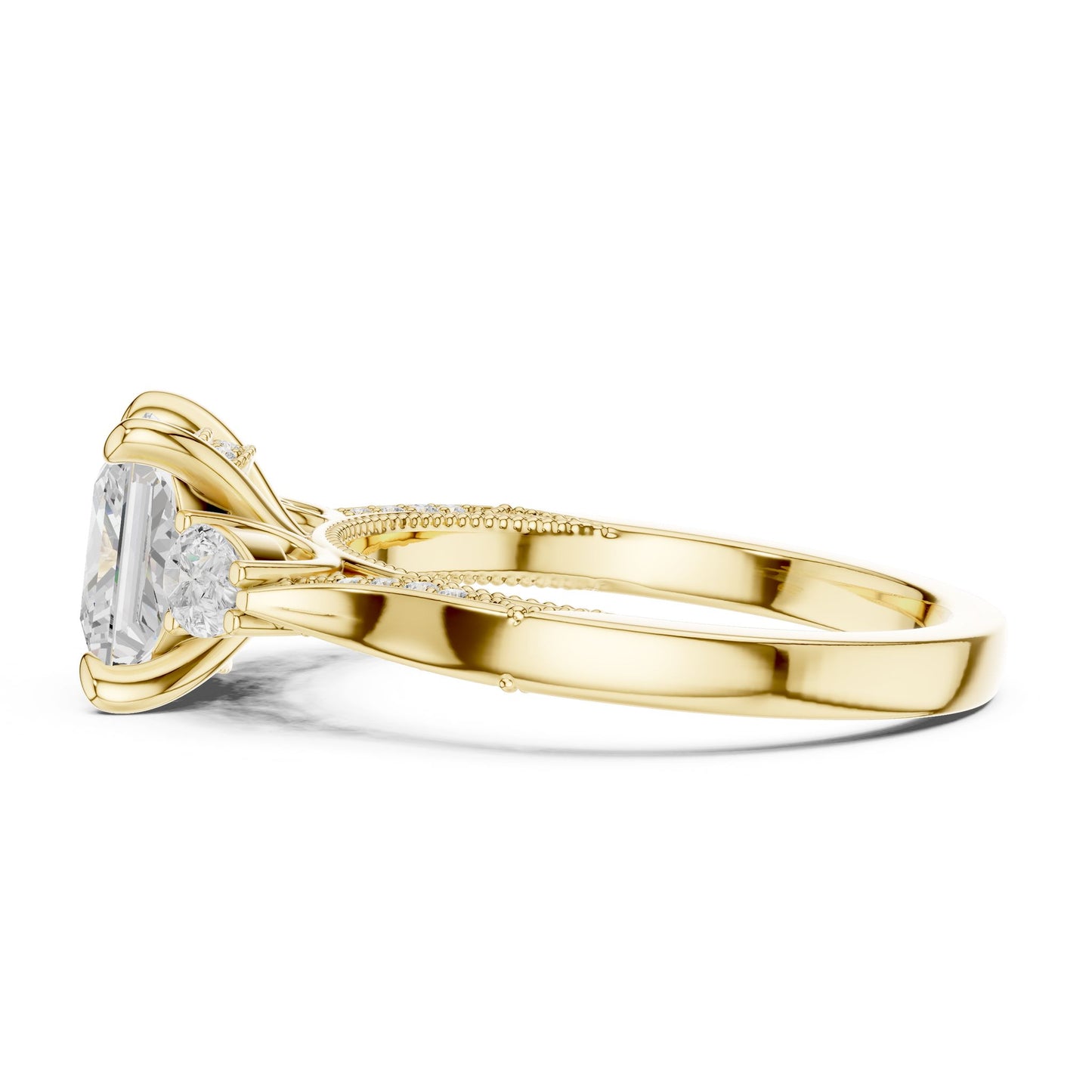Princess Lab Grown Diamond Three-Stone Engagement Ring
