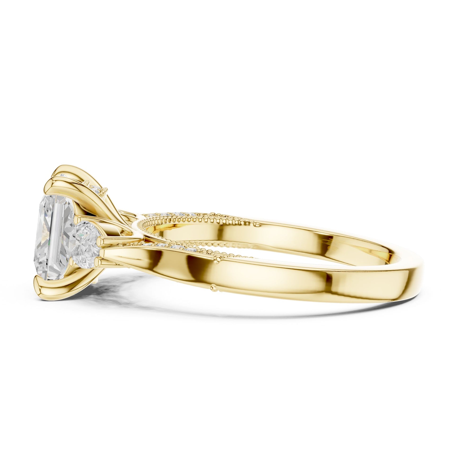Princess Lab Grown Diamond Three-Stone Engagement Ring