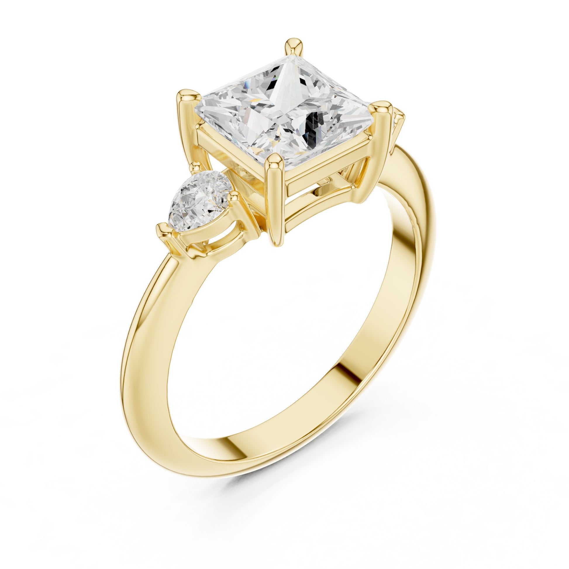 Princess Lab Grown Diamond Three-Stone Engagement Ring