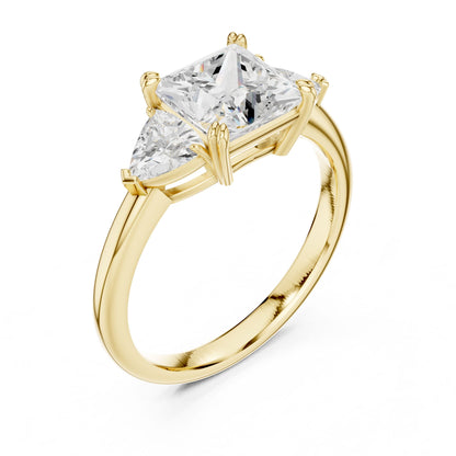 Princess Lab Grown Diamond Three-Stone Engagement Ring