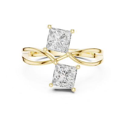 Princess Lab Grown Diamond Three-Stone Engagement Ring