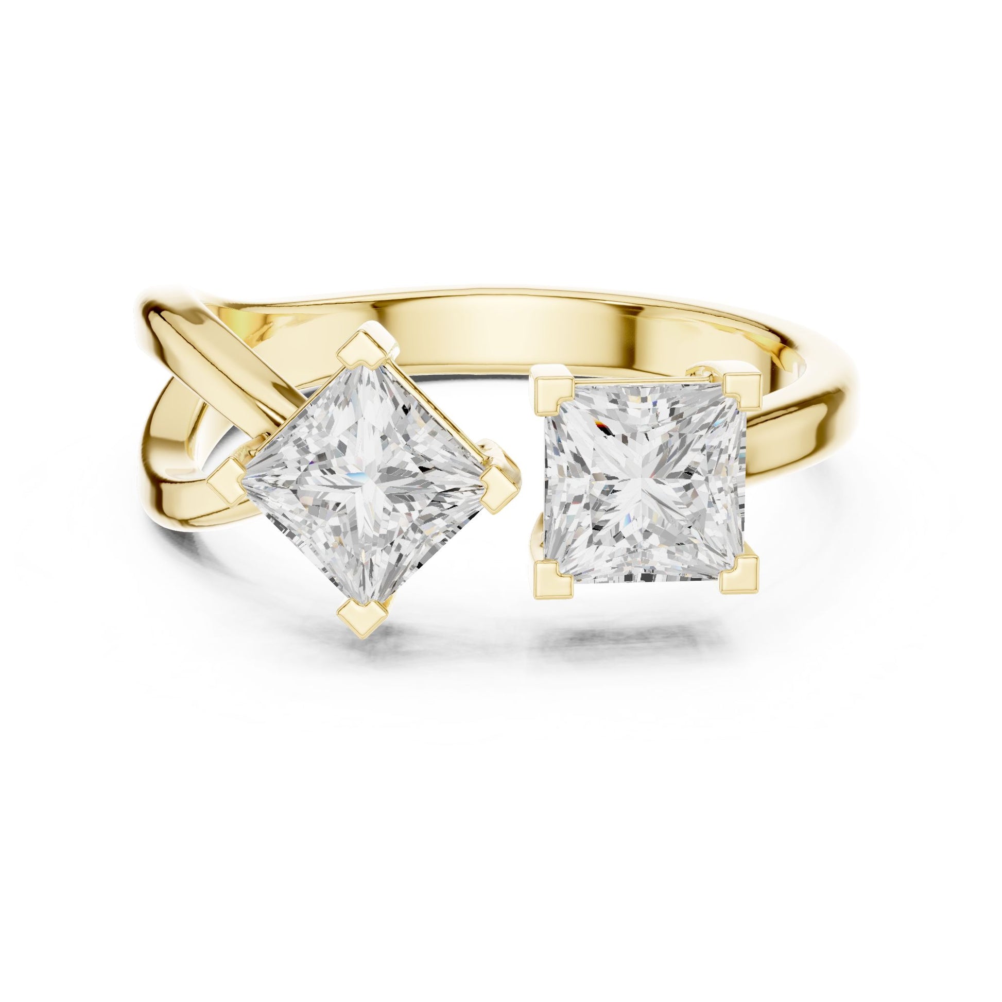 Princess Lab Grown Diamond Three-Stone Engagement Ring