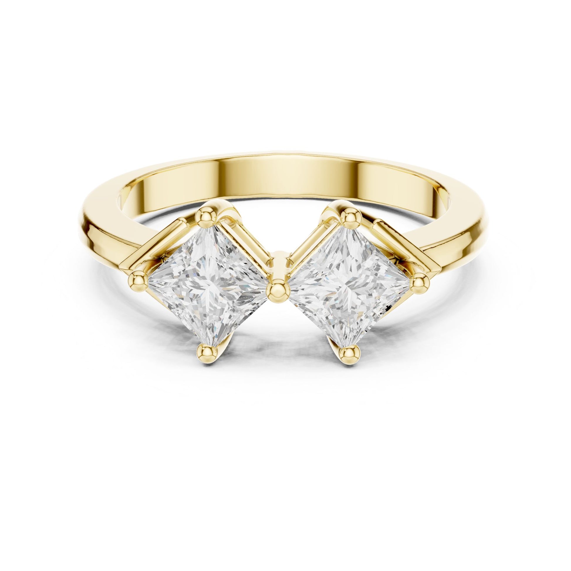 Princess Lab Grown Diamond Three-Stone Engagement Ring