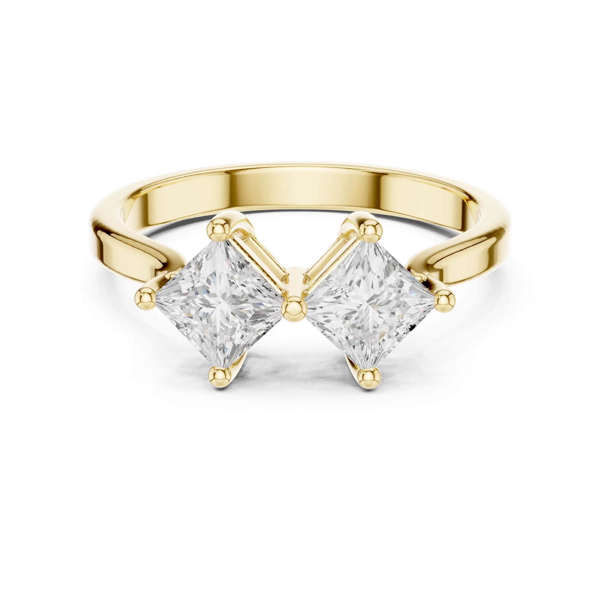 Princess Lab Grown Diamond Three-Stone Engagement Ring