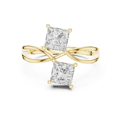 Princess Lab Grown Diamond Three-Stone Engagement Ring