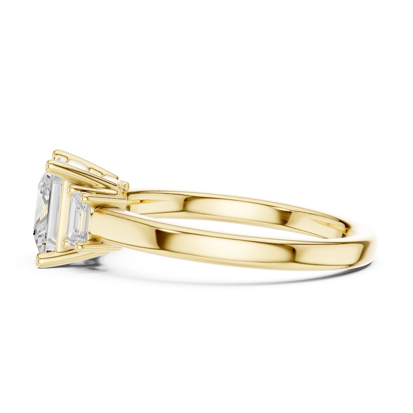 Princess Lab Grown Diamond Three-Stone Engagement Ring