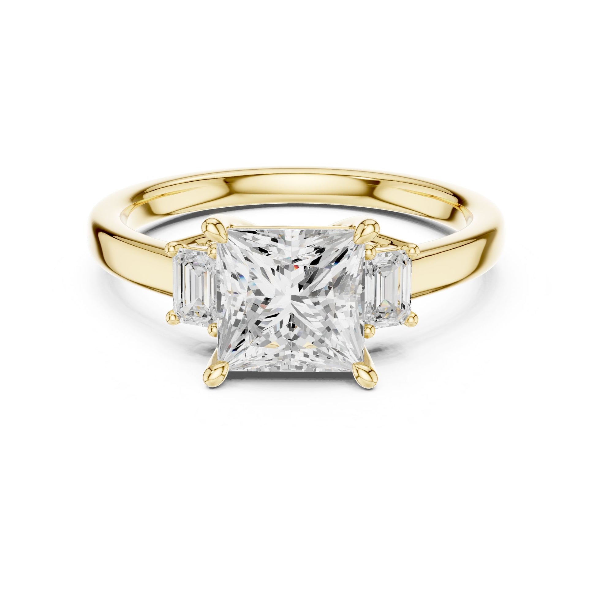 Princess Lab Grown Diamond Three-Stone Engagement Ring