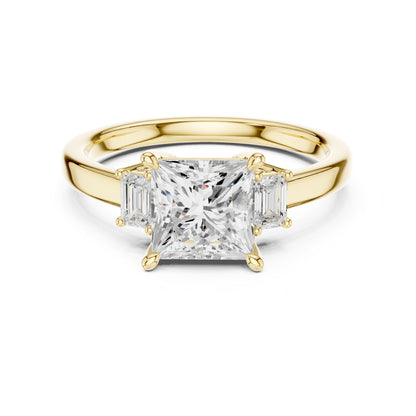Princess Lab Grown Diamond Three-Stone Engagement Ring