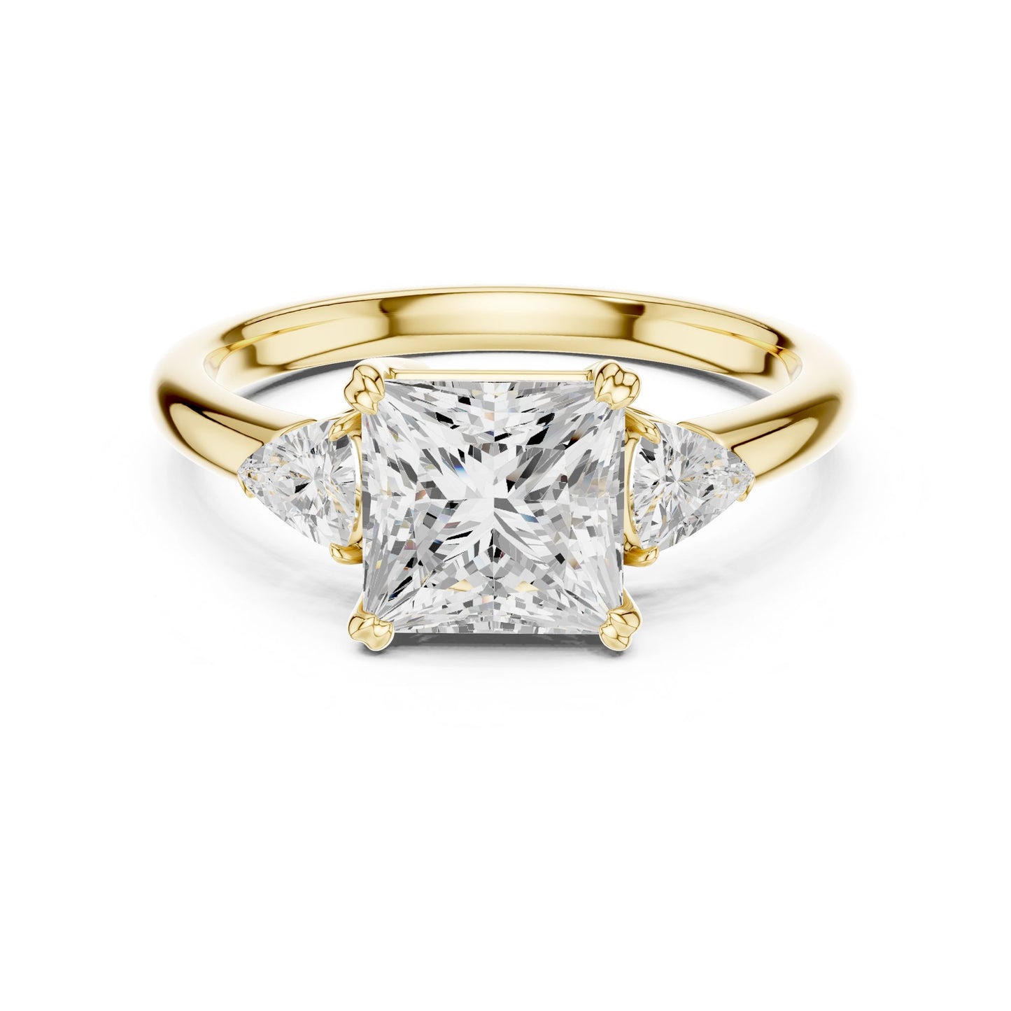 Princess Lab Grown Diamond Three-Stone Engagement Ring