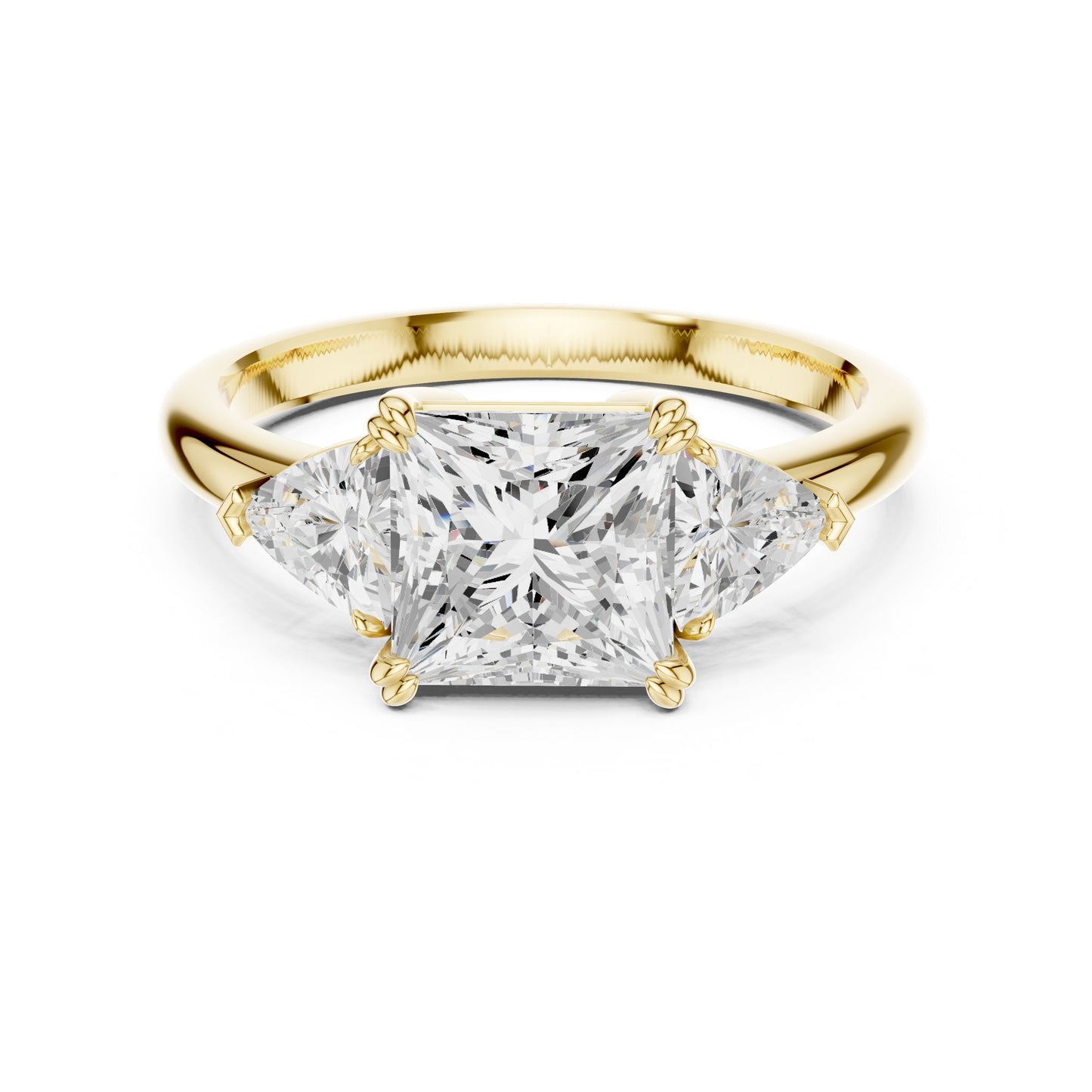 Princess Lab Grown Diamond Three-Stone Engagement Ring