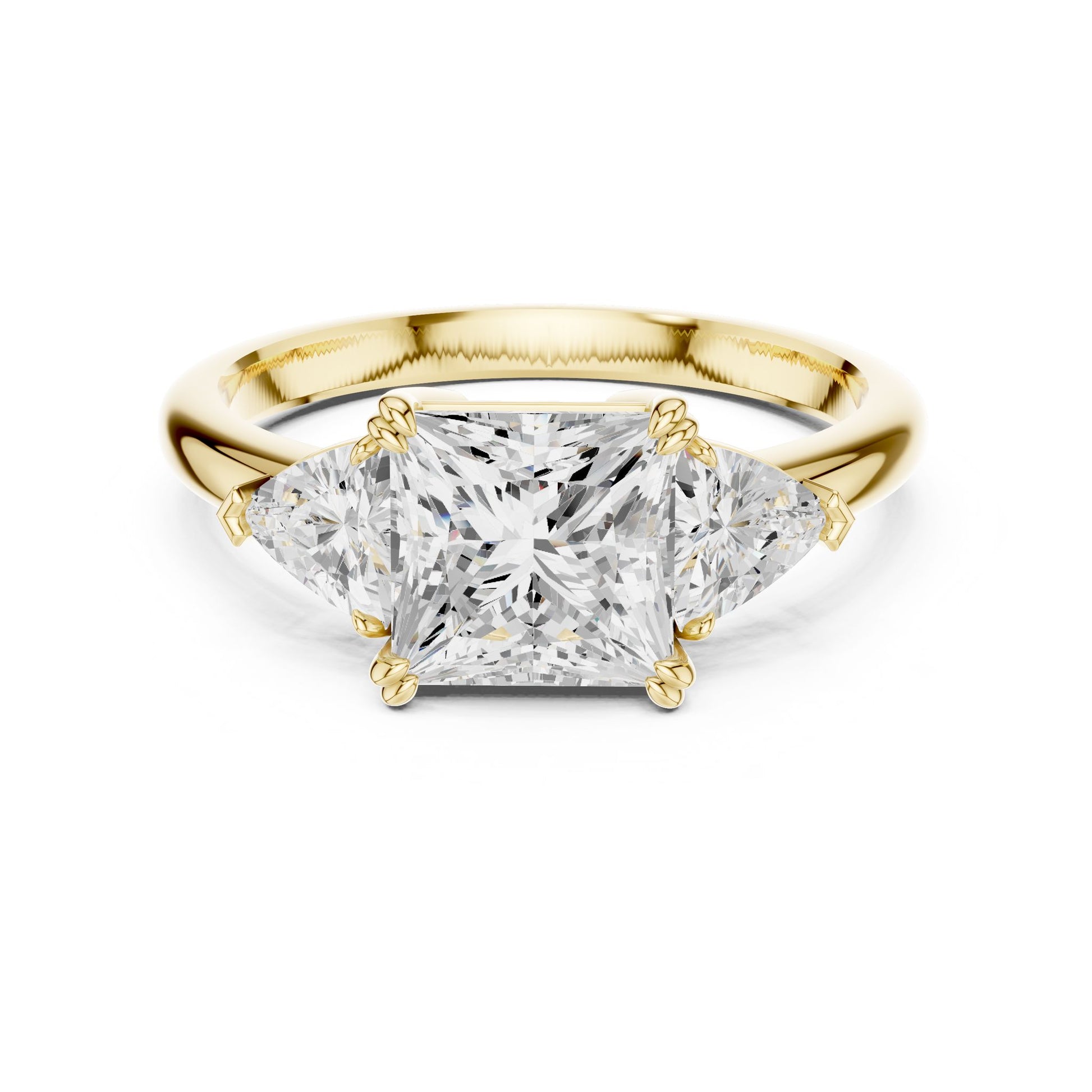 Princess Lab Grown Diamond Three-Stone Engagement Ring