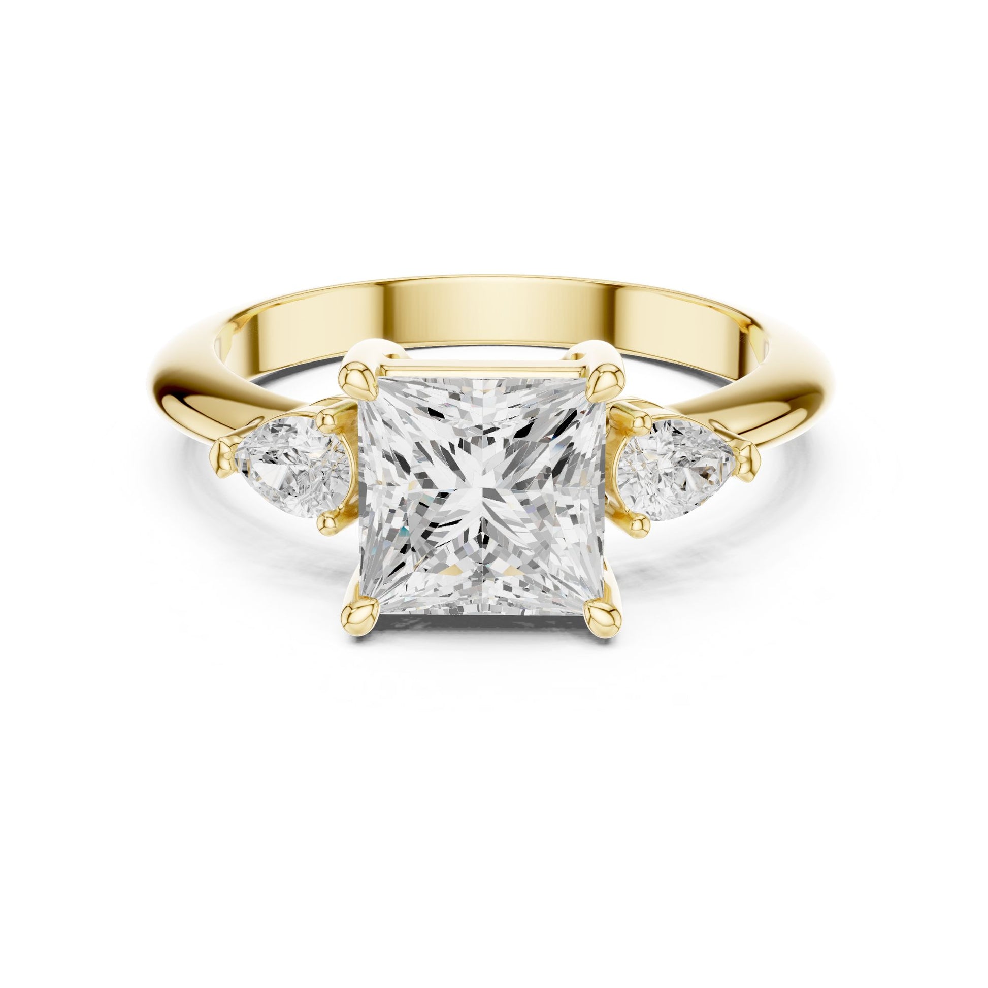 Princess Lab Grown Diamond Three-Stone Engagement Ring