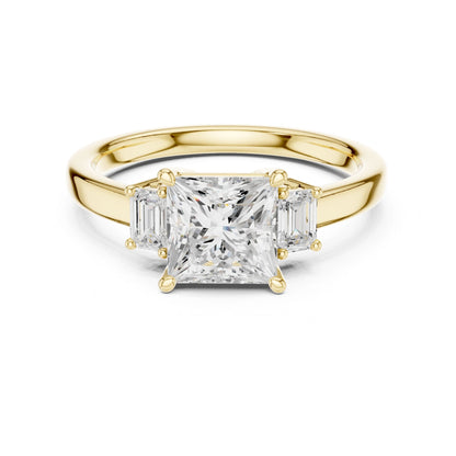 Princess Lab Grown Diamond Three-Stone Engagement Ring
