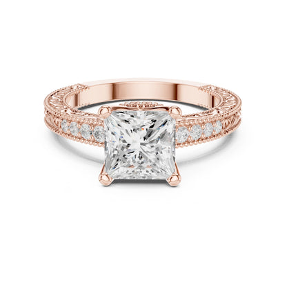 Princess Lab Grown Diamond Vintage Engagement Ring