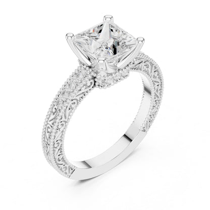 Princess Lab Grown Diamond Vintage Engagement Ring