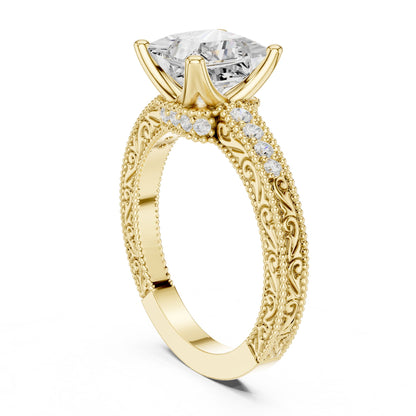 Princess Lab Grown Diamond Vintage Engagement Ring