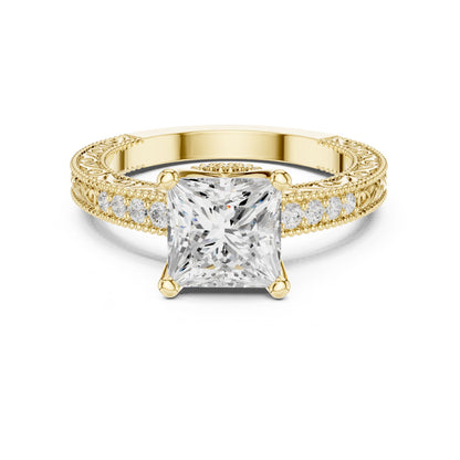 Princess Lab Grown Diamond Vintage Engagement Ring